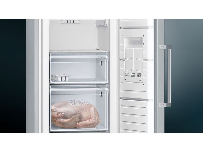 Siemens Gefrierschrank GS36NVIEP Rechts/Wechselbar, Silber Stand-Gefrierschrank