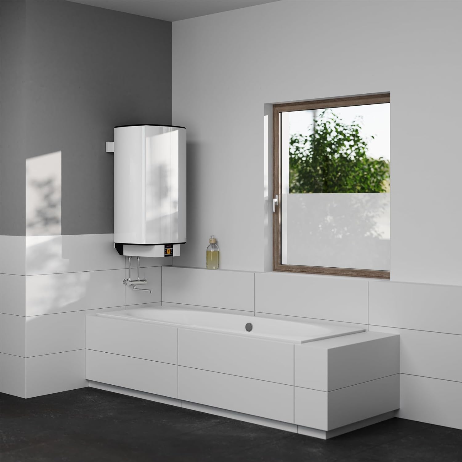 STIEBEL ELTRON Wandspeicher SHZ 80 LCD, Warmwasserspeicher 80 Liter, druckfest, gradgenaue Wunschtemperatur, ECO-Funktion, 231253