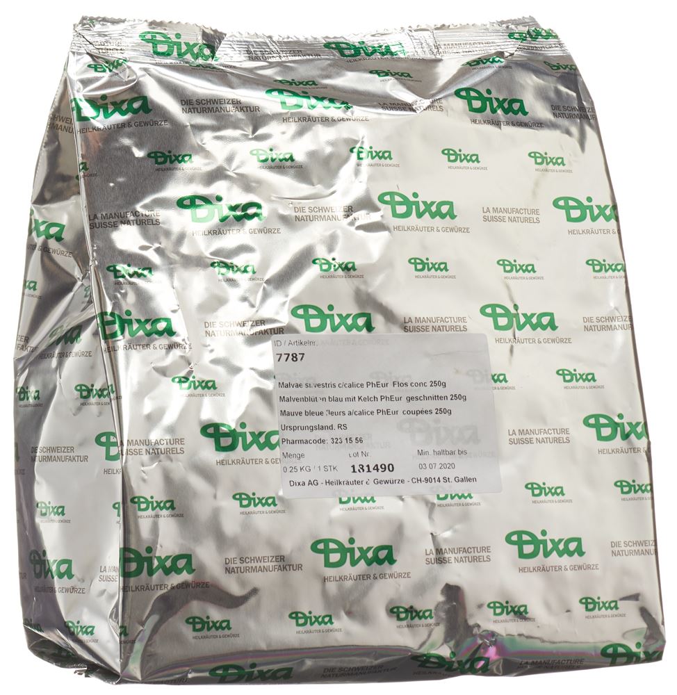 DIXA Malvenblüten blau mit Kelch<br>250 g, PhEur geschnitten