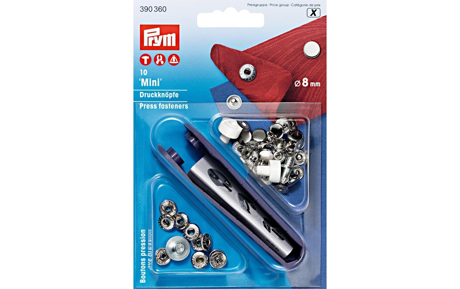 Druckknöpfe Mini 8 mm, 10 StückDruckknöpfe Mini in silber
