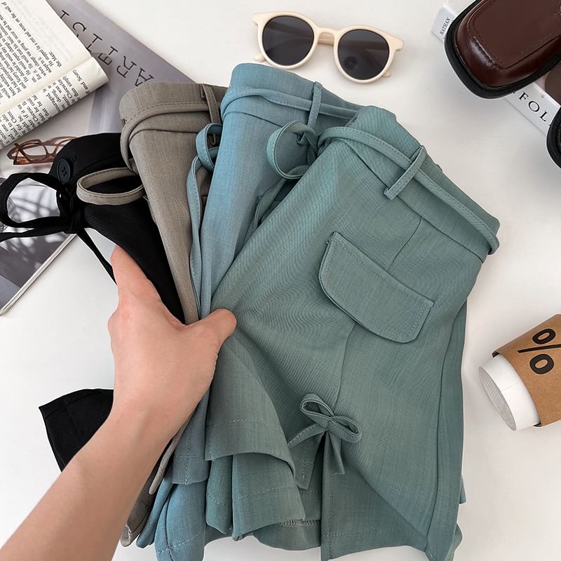 Babique - Hoge taille effen asymmetrische skort