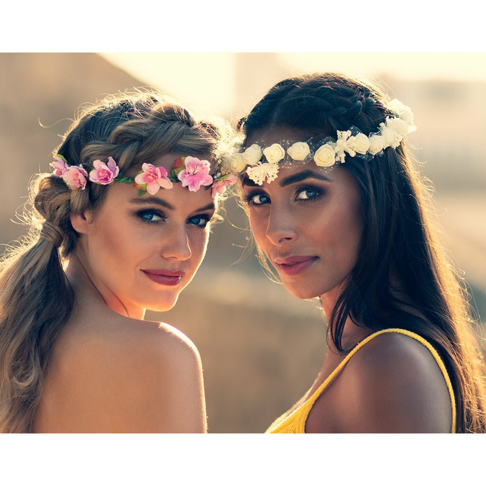 Bloemen Haarband Wit Deluxe