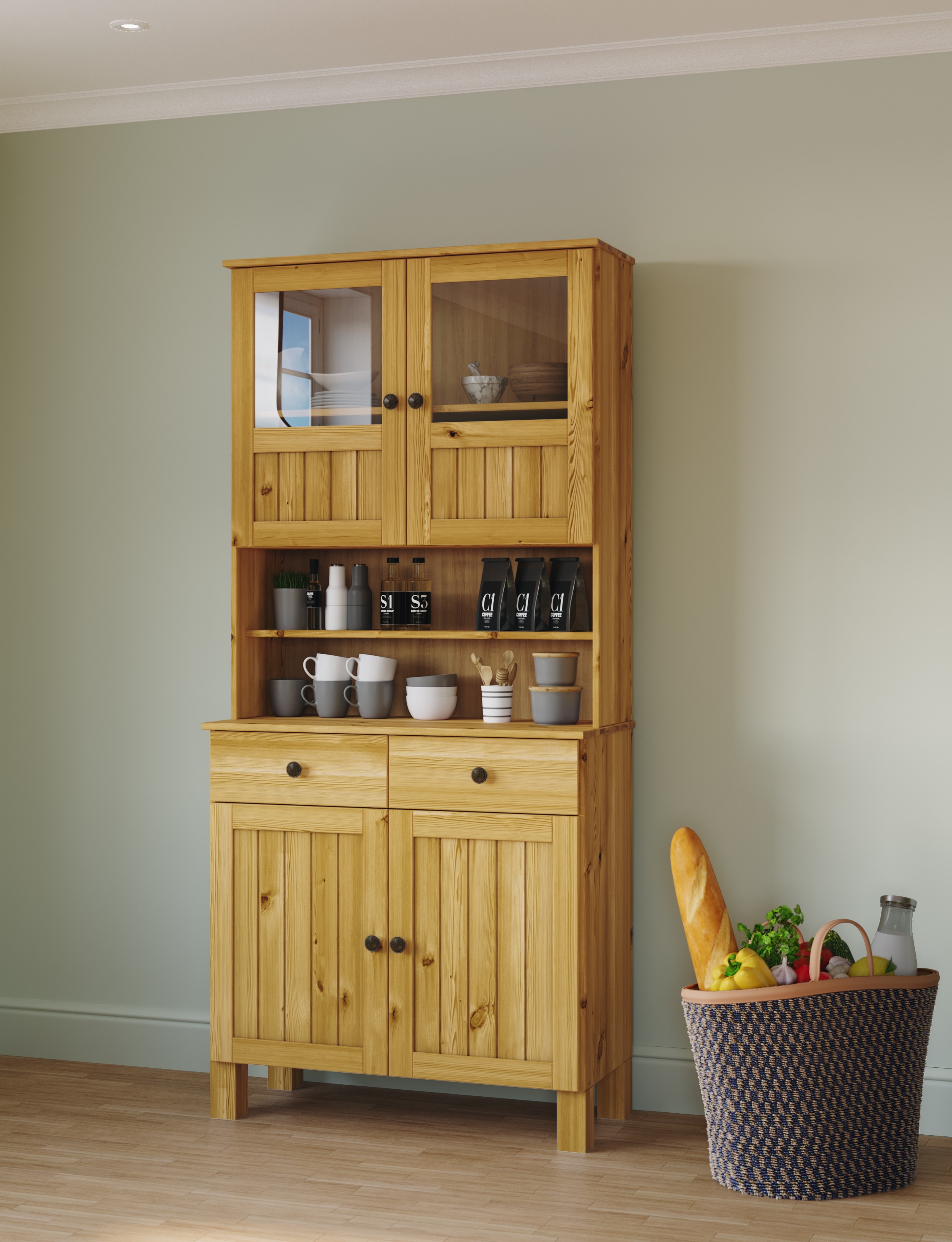 Home affaire Küchenbuffet »Alby2« Mit Metallgriffen, Breite 85 cm