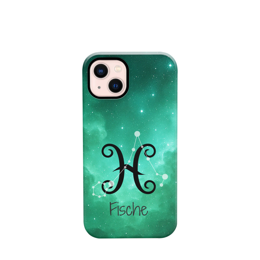 iPhone 13 Hybrid (Kunststoff / Gummi) Hülle Fische 2 - Grün
