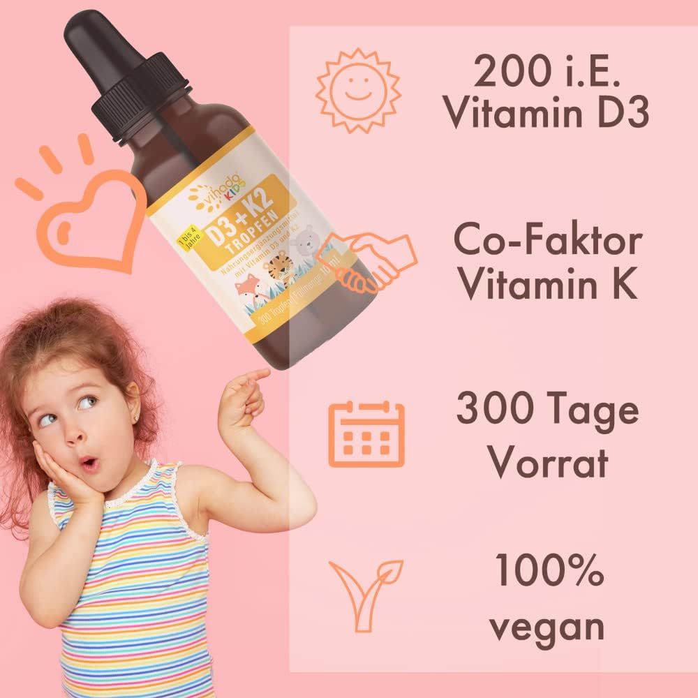 Vihado Vitamin D3 + K2 für Kinder