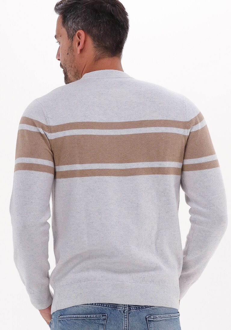 PROFUOMO lichtgrijze profuomo trui pullover str crewneck