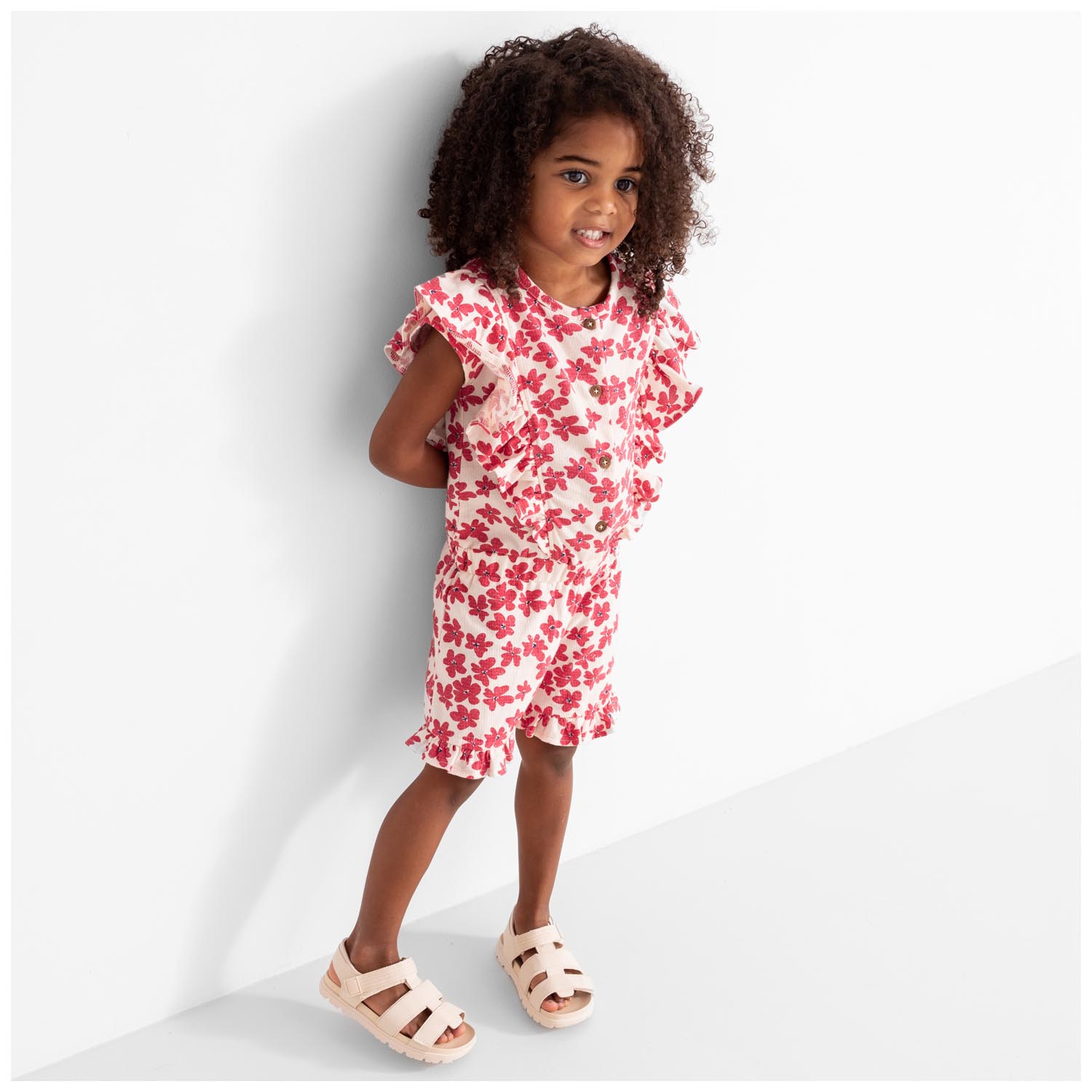 Prénatal peuter jumpsuit korte mouwen bloemen multi