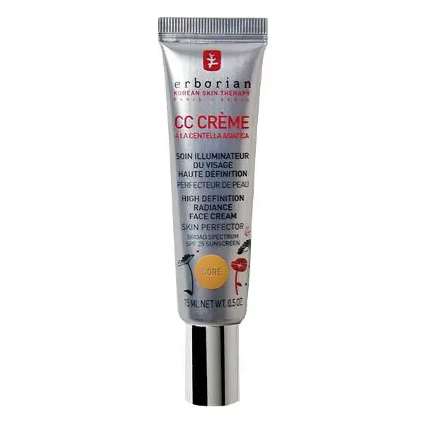 Erborian CC Cream Iluminador com Centella Asiática FPS 25 Dourado 15ml