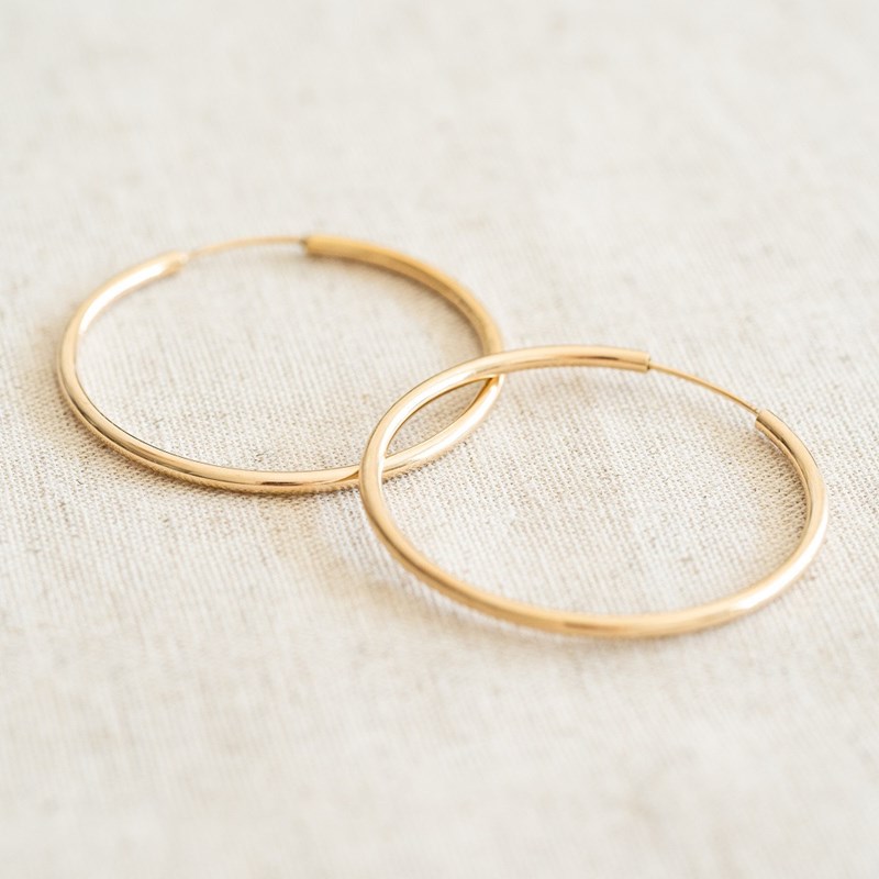 Boucles d'oreilles Créoles Tendance Classe Chic Simple Anneaux Plaqué Or
