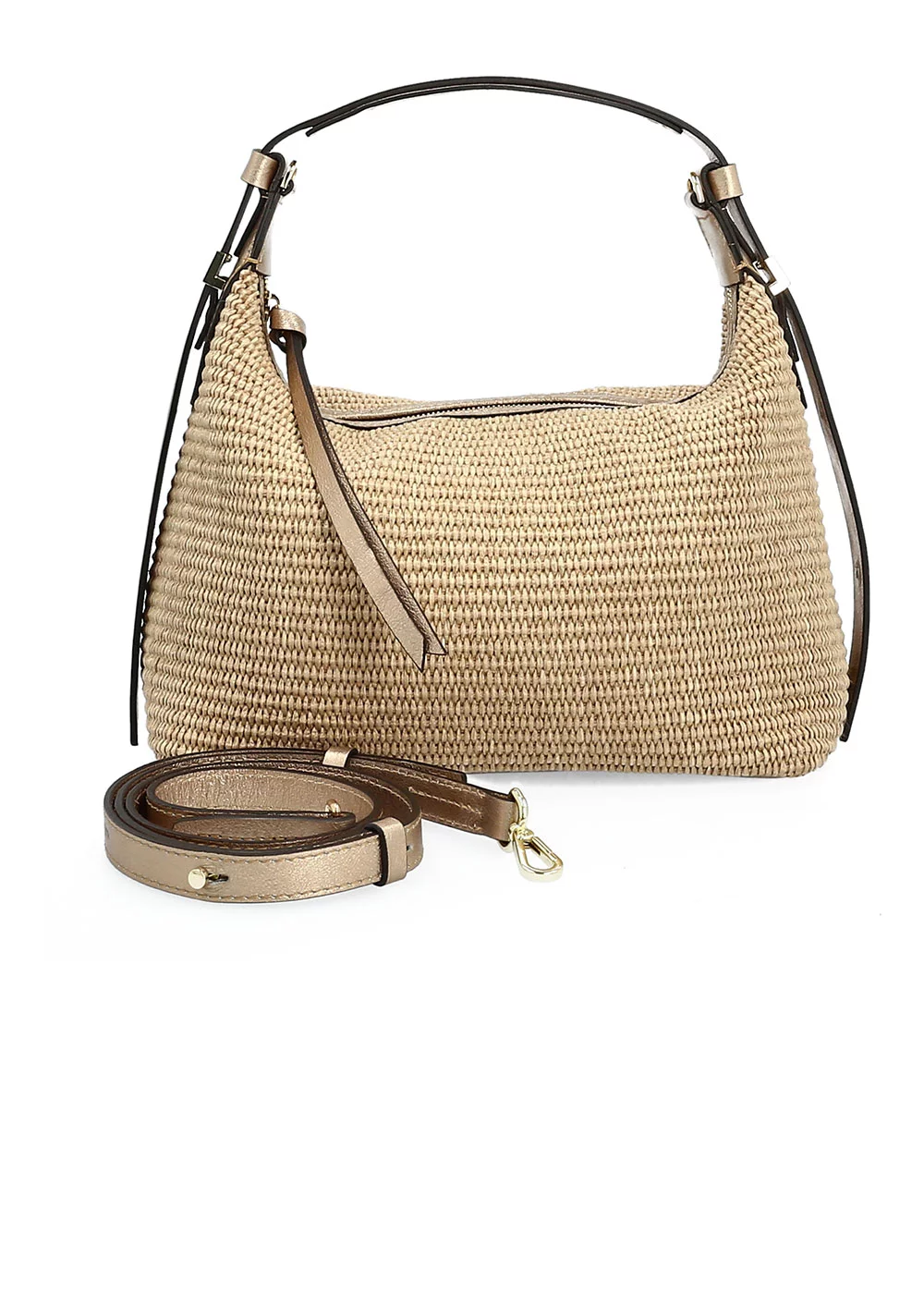 PETIT EMILIA RAPHIA ET CUIR METALISE