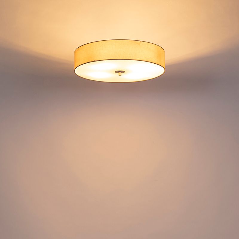 Landelijke plafondlamp beige 50 cm - Drum
