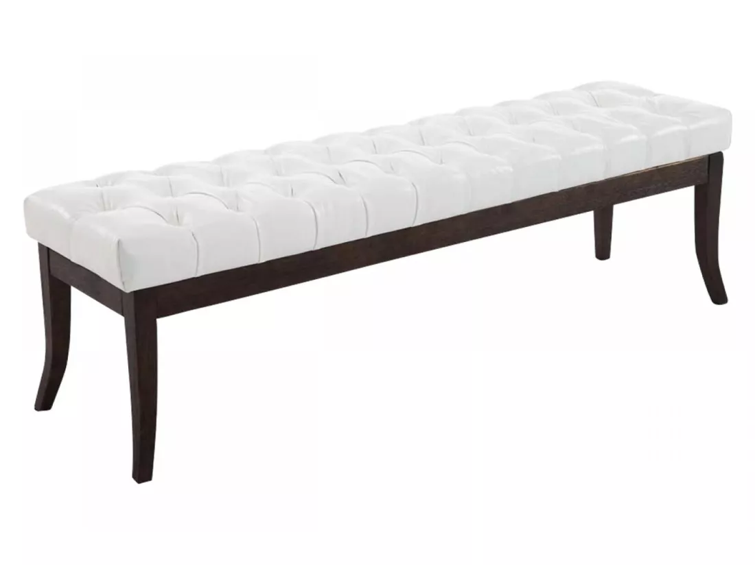 Banquette - Similicuir & Bois - Blanc - Ramses