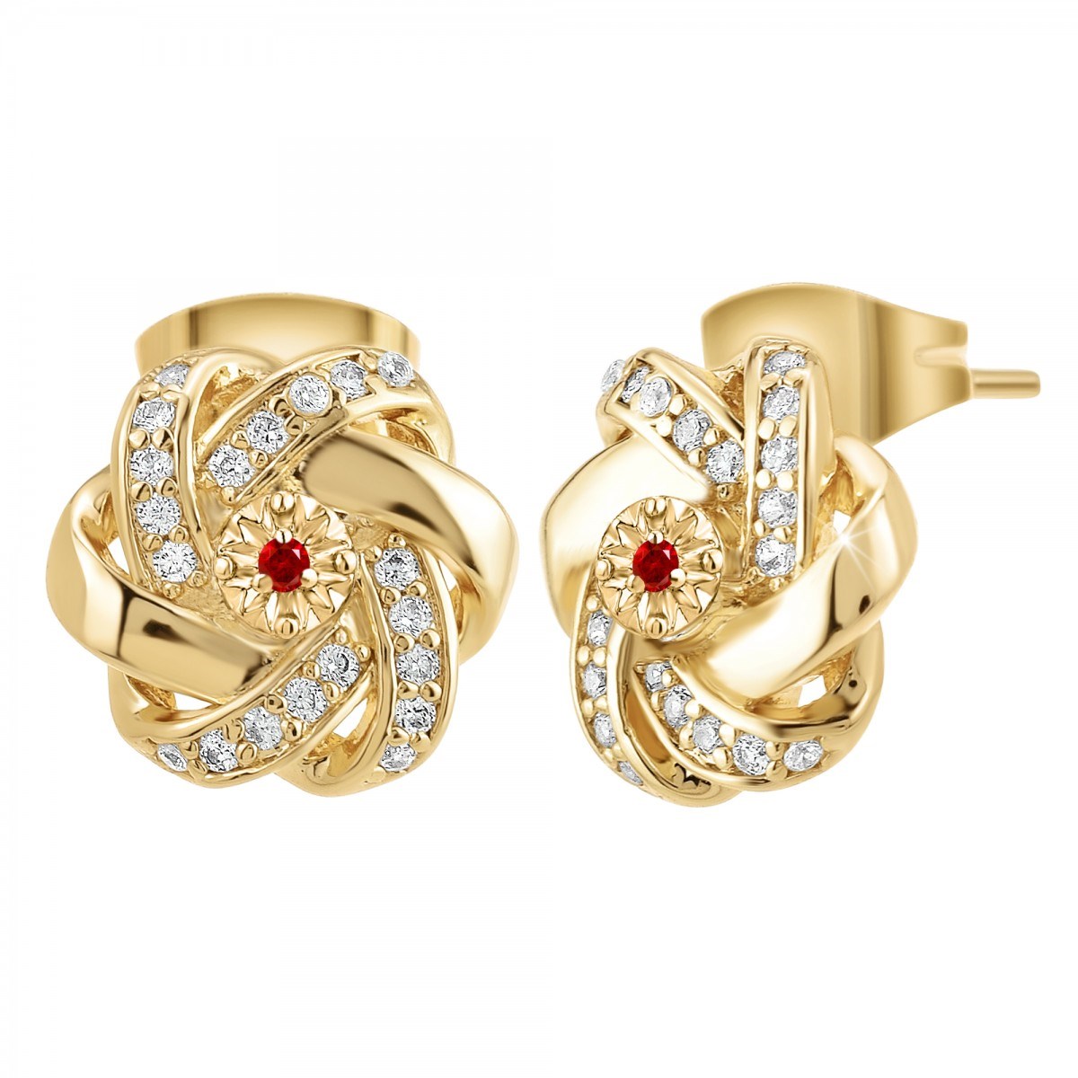 Boucles d'oreilles par SC Bohème ornées d'un véritable rubis