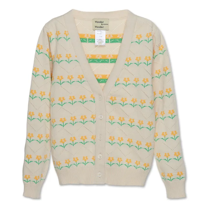 Wander & Wonder Cardigan Floral Coton Bio | Crème