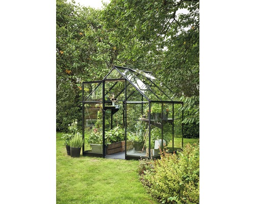 Halls Qube 66 kas, 3,9 m², 3 mm veiligheidsglas, 198 x 198 cm, zwart