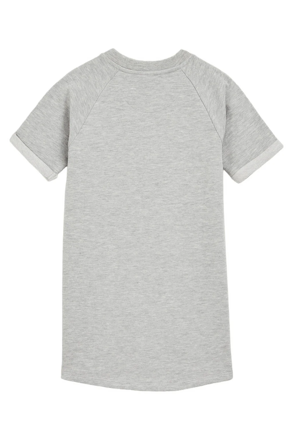 WE Fashion t-shirtjurk met pailletten grijs melange