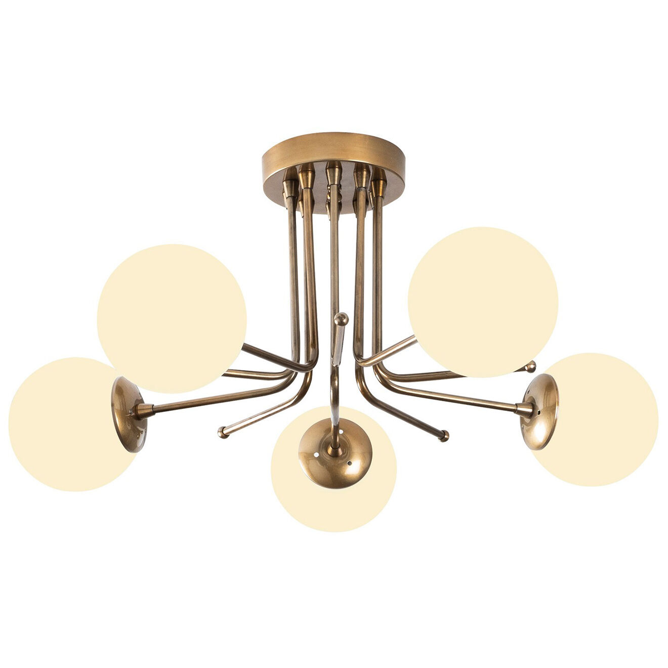 Opviq Plafonnier Daisy blanc/doré - 80x80x34 cm