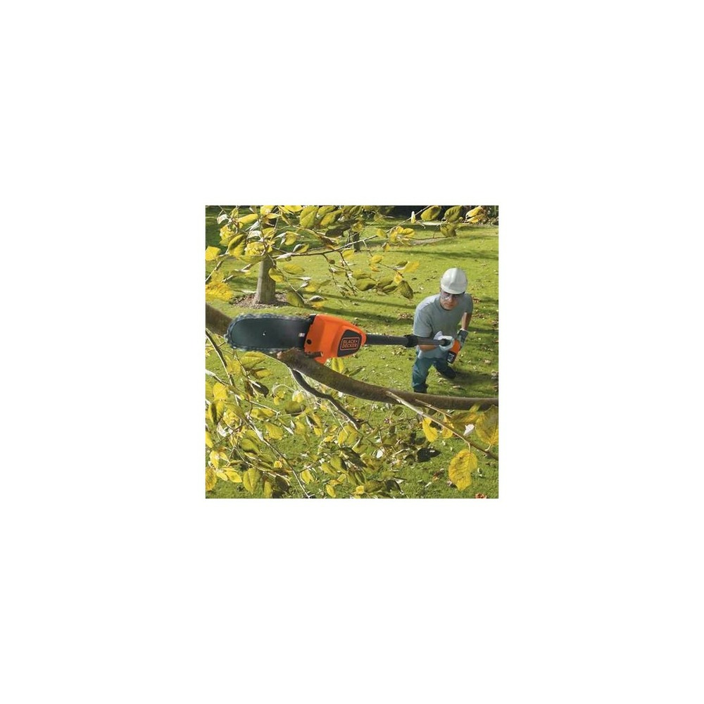 Scie d'élagage 18v batterie 2 ah + chargeur manche télescopique 2.92m max black & decker gpc1820l20