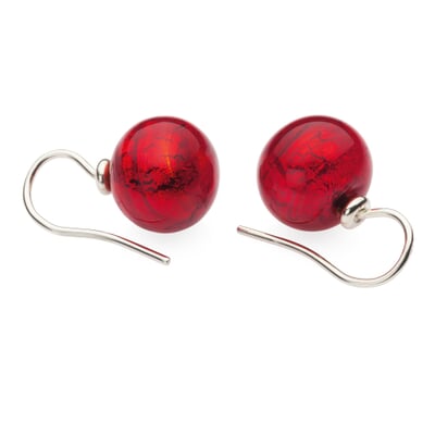 Ohrhänger Muranoglas, Rot