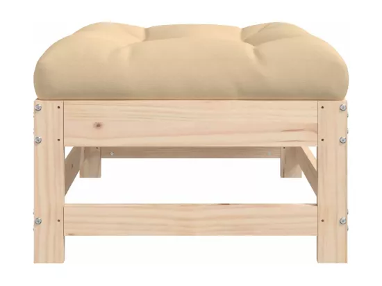 Repose-pieds de jardin avec coussins lot de 2 bois pin massif