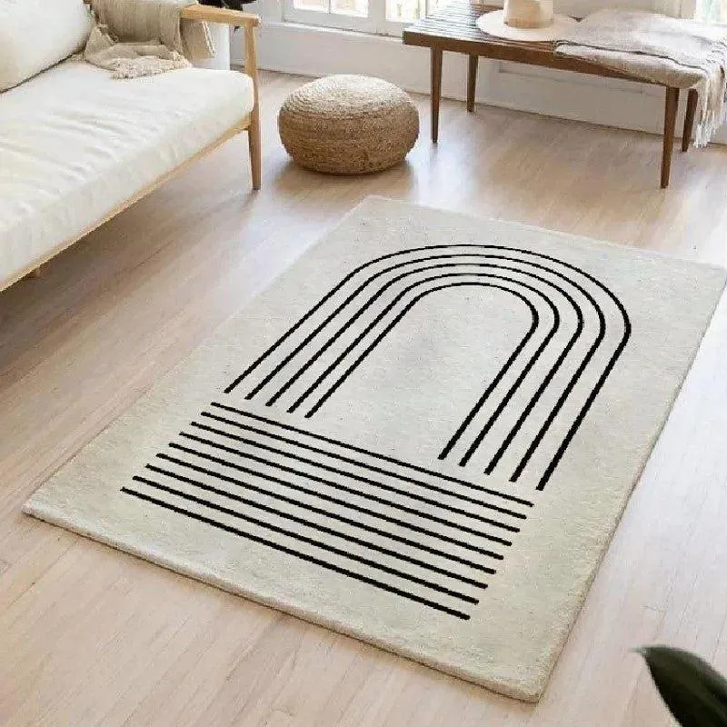 Modern Boho Line Art Carpet | Geometric Abstract Luxury Soft Rugs | For Living Room Bedroom Decor
