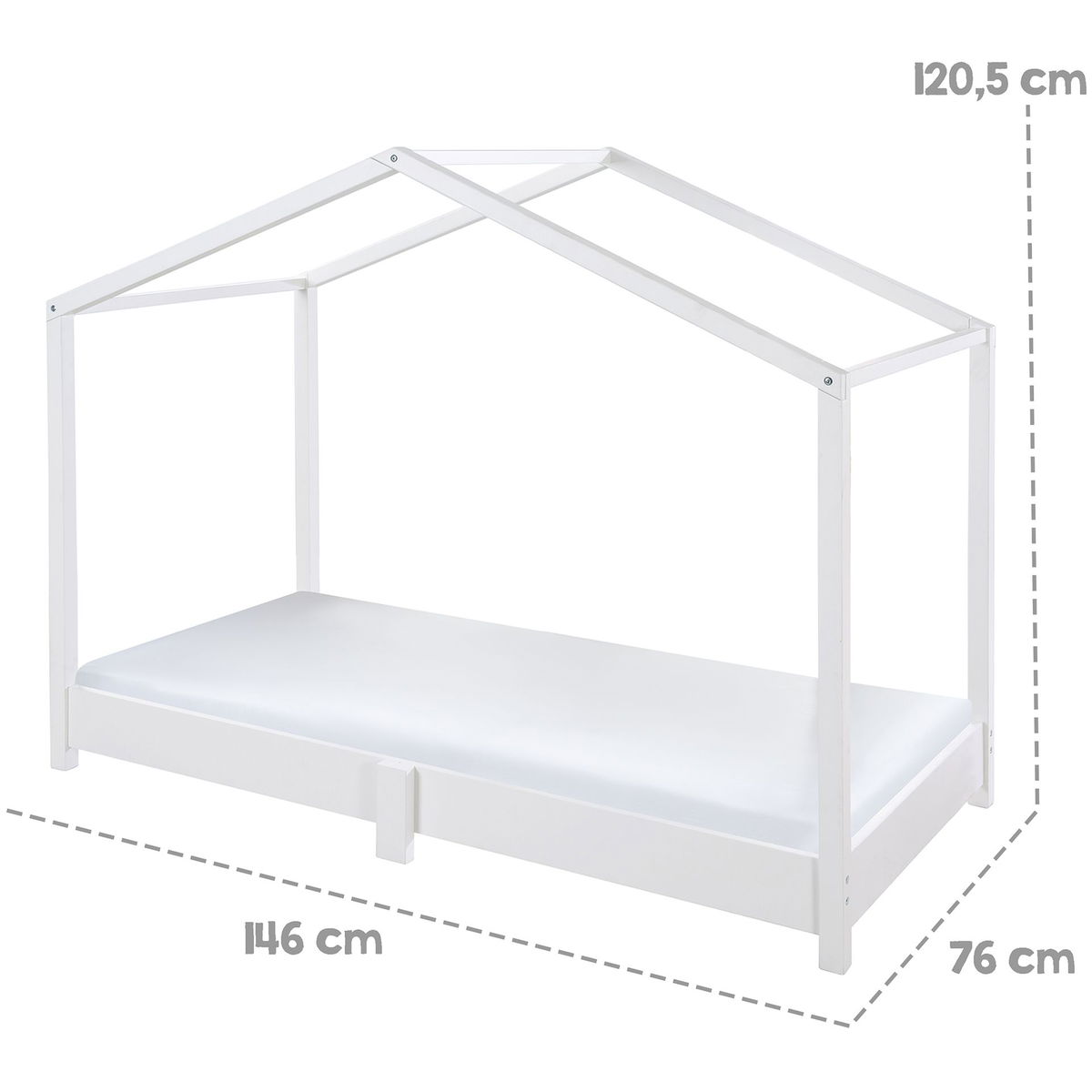 robaroba   Hausbett weiss 70x140cm