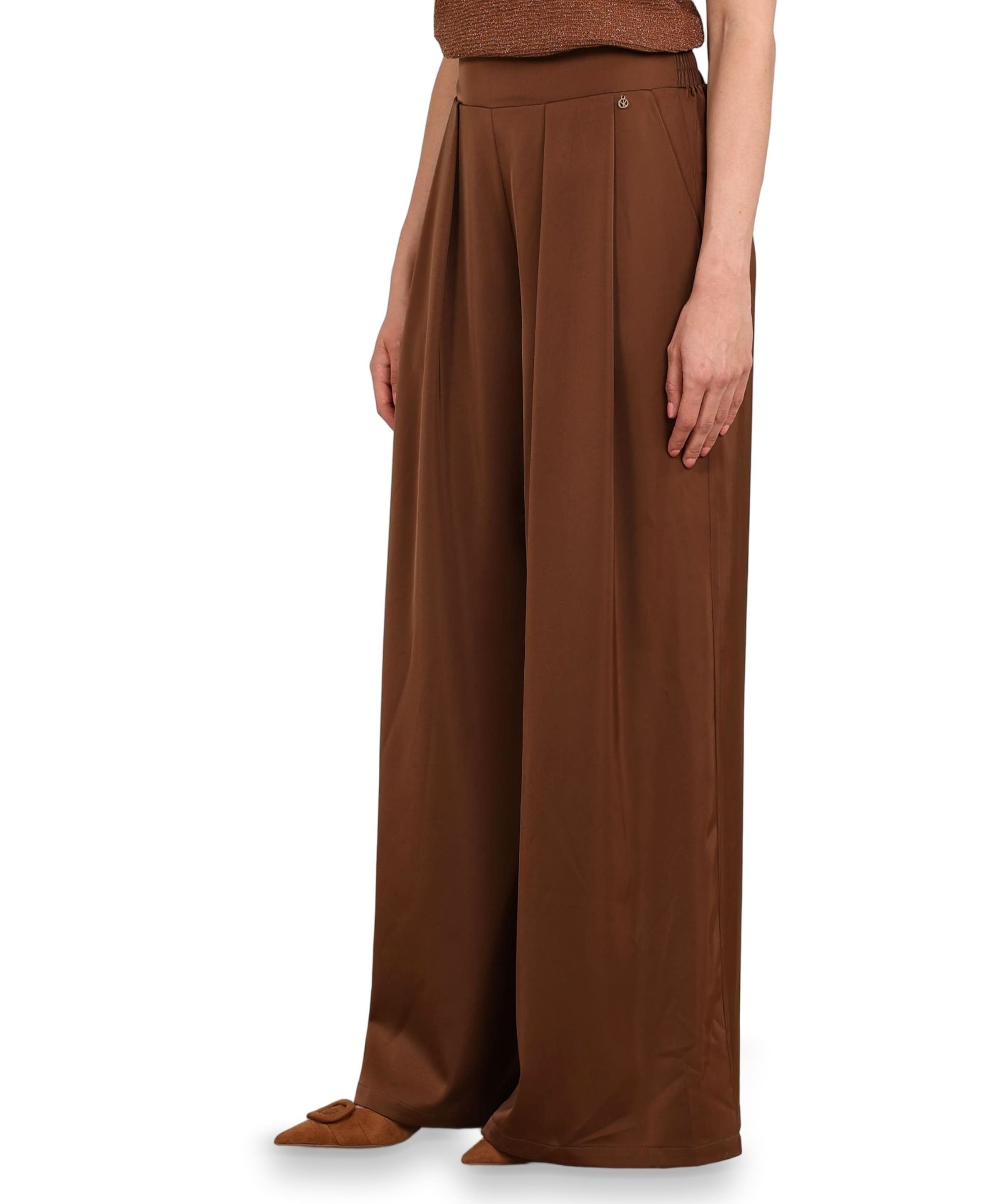 Nukus June Shiny dames broek bruin