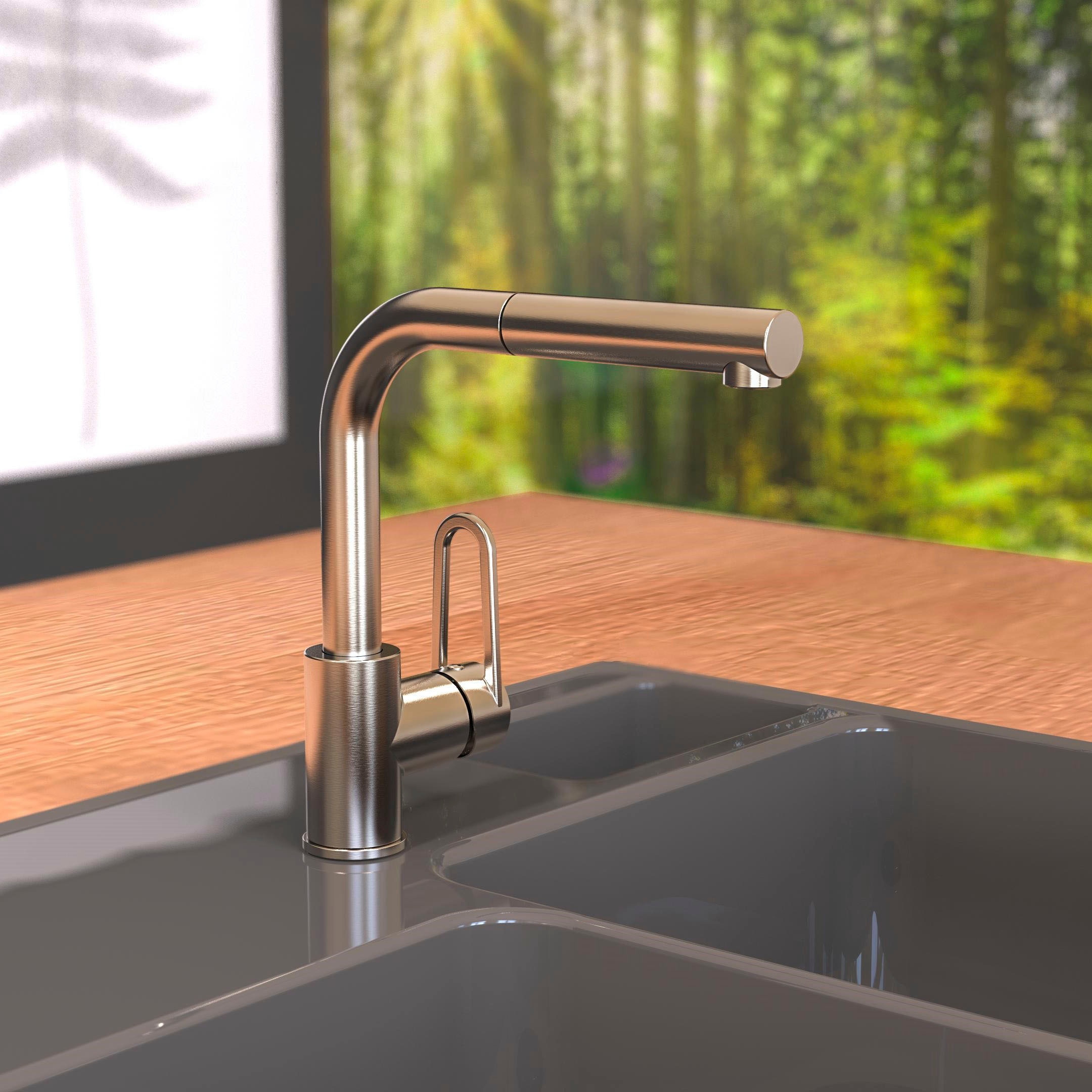Schütte Spültischarmatur »Design« mit Geschirrbrause, ausziehbar, schwenkbar, Hochdruck