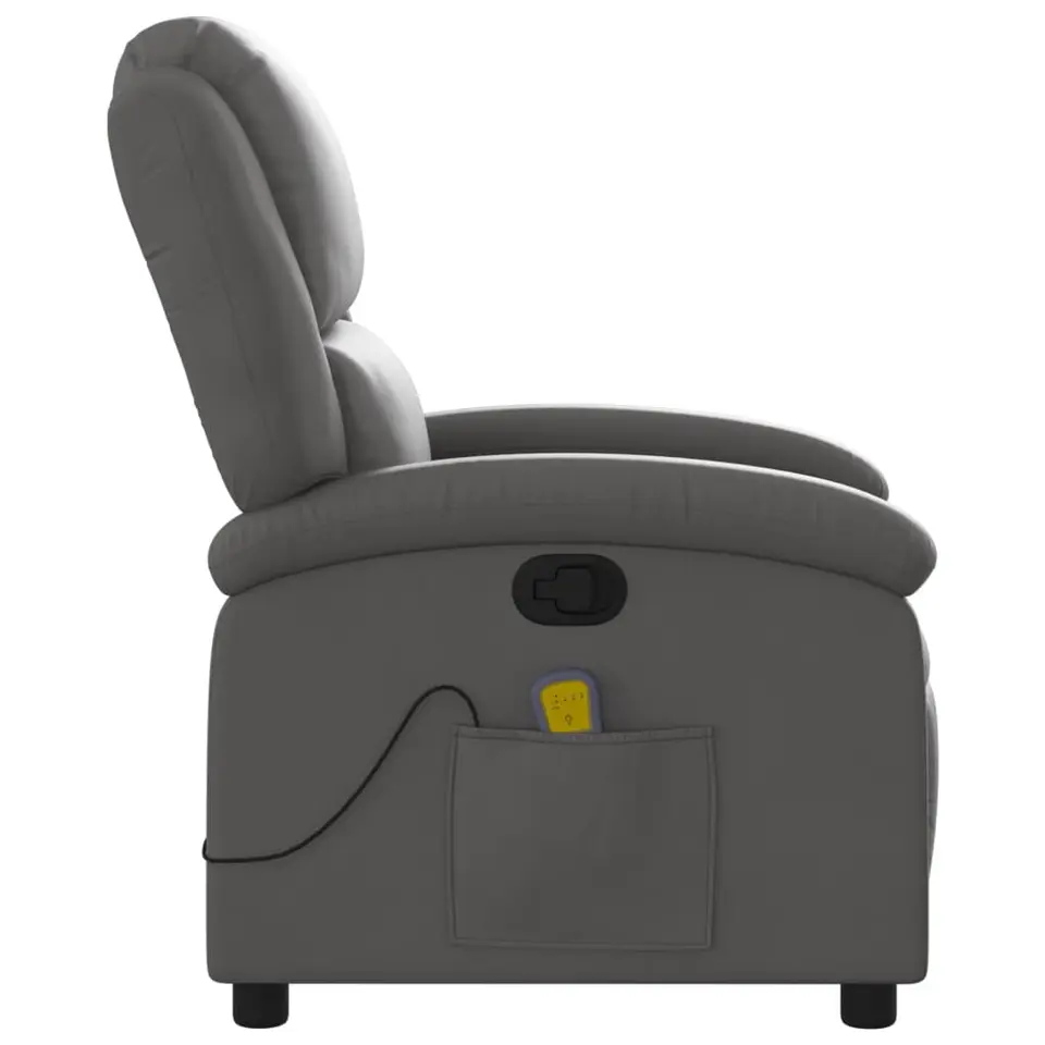 vidaXL - Massagestoel - Grijs - Leer