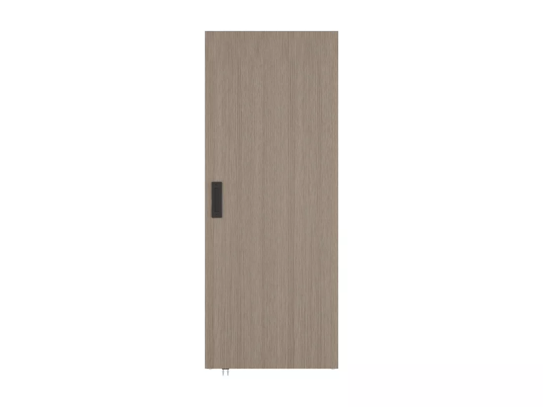 Porte coulissante en bois et MDF avec rail invisible - Chêne clair - 83 x 210 cm - BOCAZI
