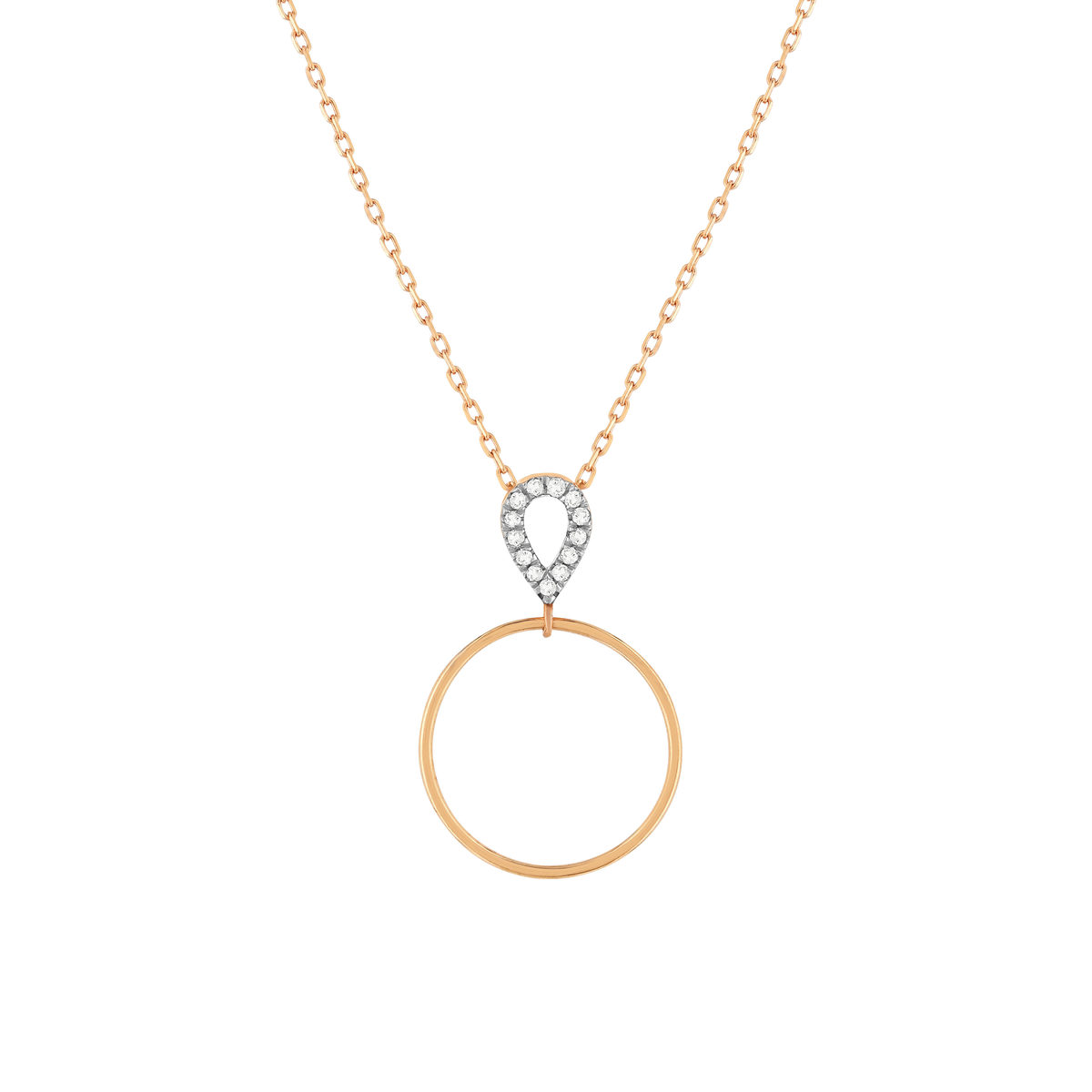 Collier or 375 rose diamants, 45 cm