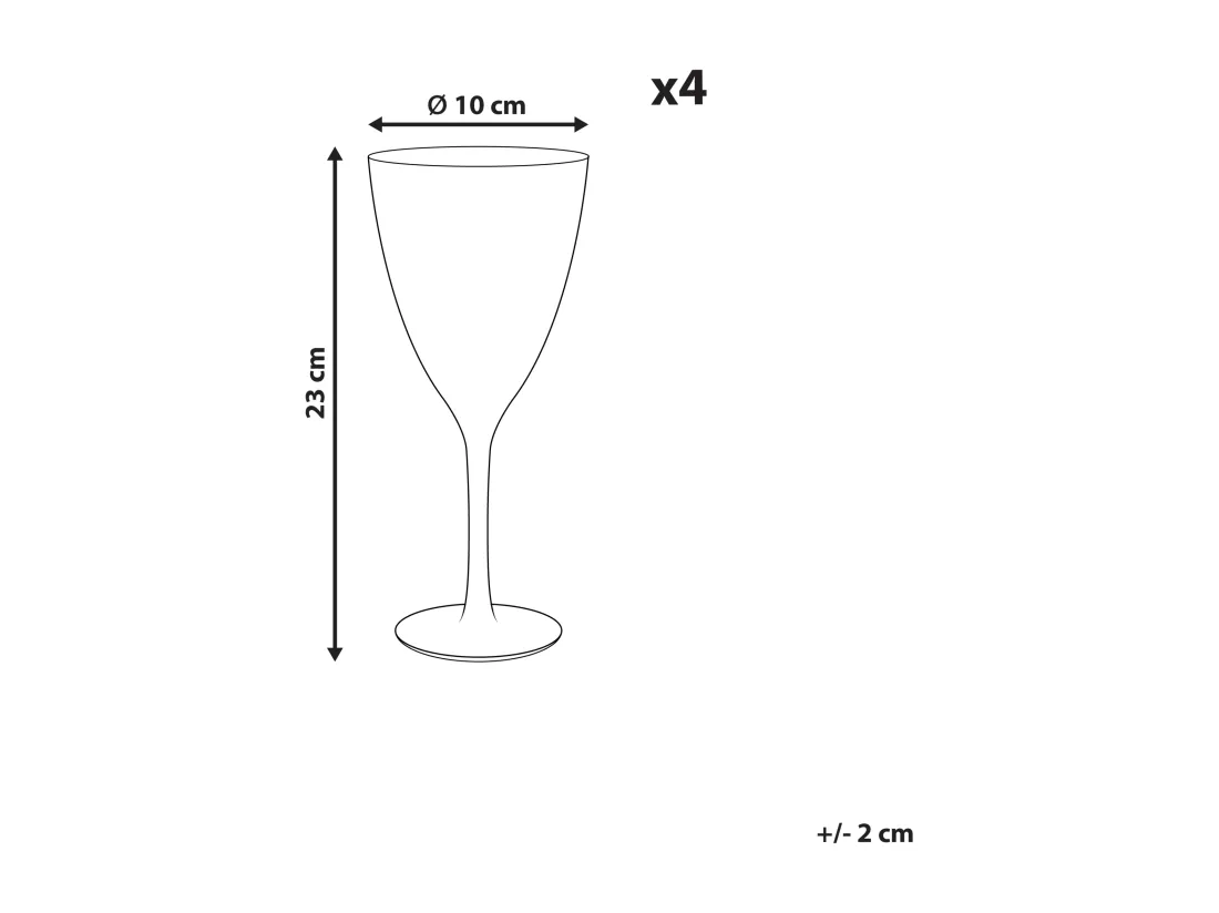 Lot de 4 verres à vin TOPAZ 380 ml Transparent