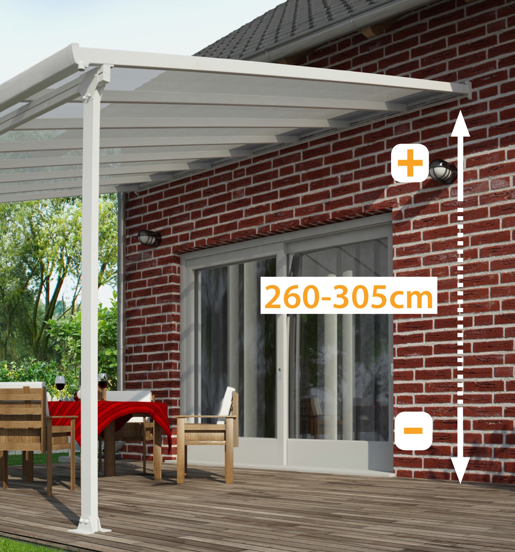 Palram Canopia Feria Terrassenüberdachung anthrazit 425x295x260-305 cm (LxBxH)