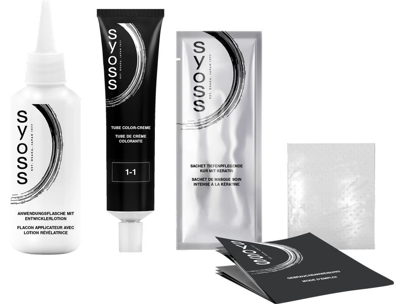 Syoss Haarcoloration 1-1 Schwarz Permanente Coloration mit Keratin verleiht professionelle Farbintensität