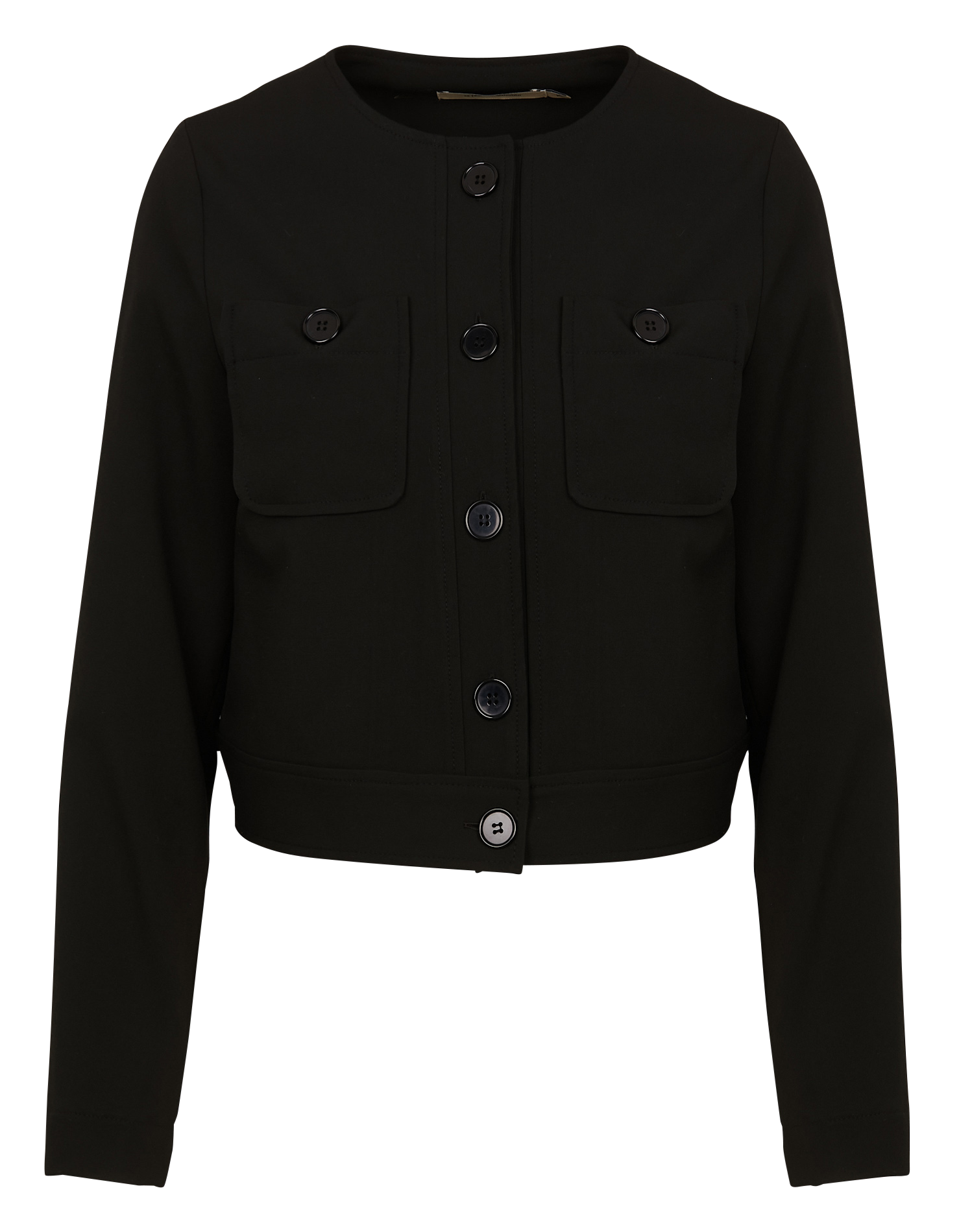 Veste courte col rond | Noir