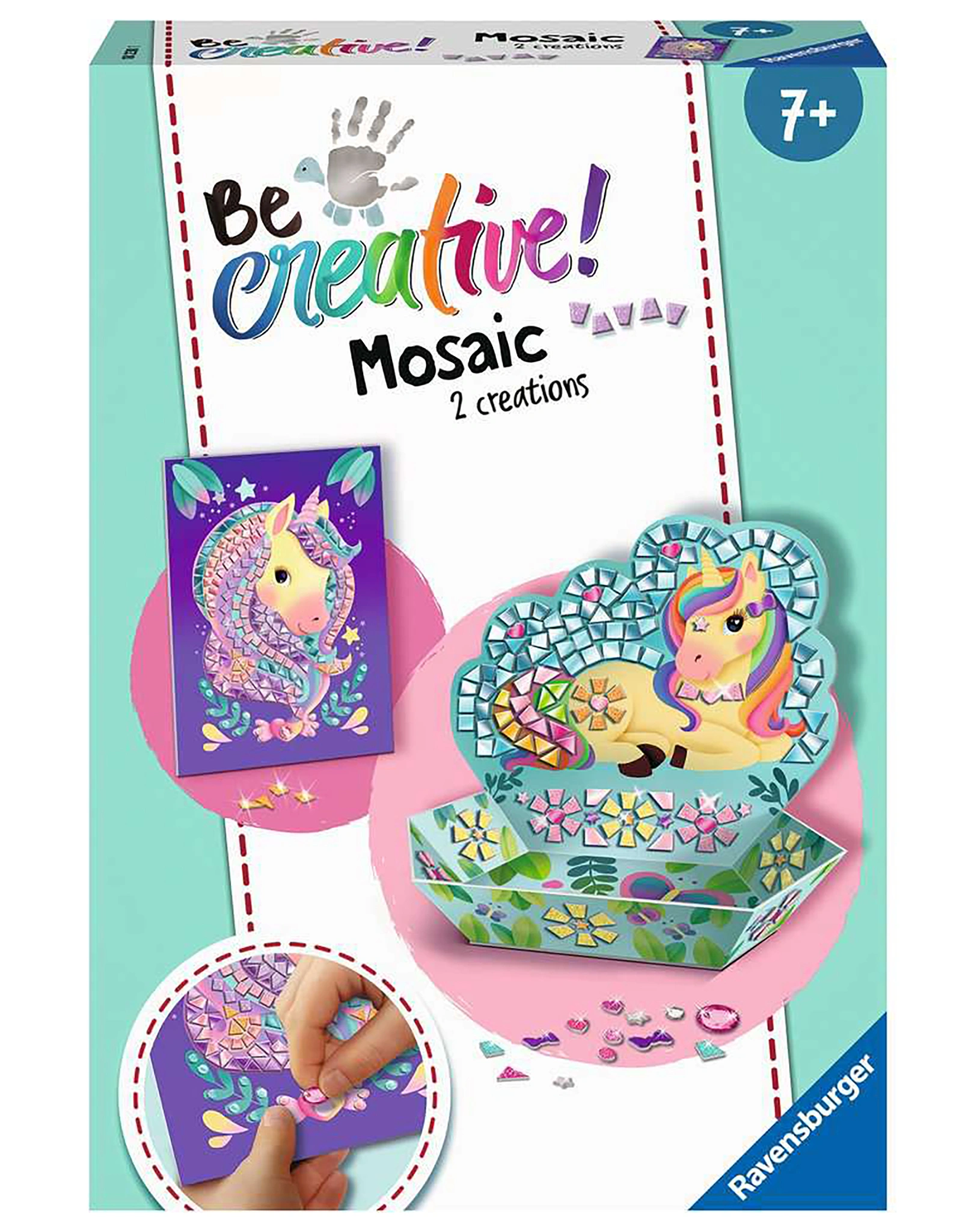 Bastel-Set BE CREATIVE!  MOSAIC UNICORNS in bunt