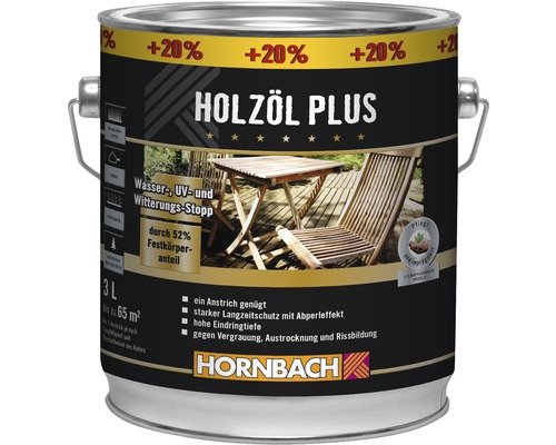 HORNBACH Wood Oil Plus bangkirai 3 l (20% gratis!)