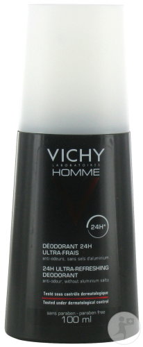 Vichy Homme Déodorant 24h Ultra-Frais Hypoallergénique Vaporisateur 100ml