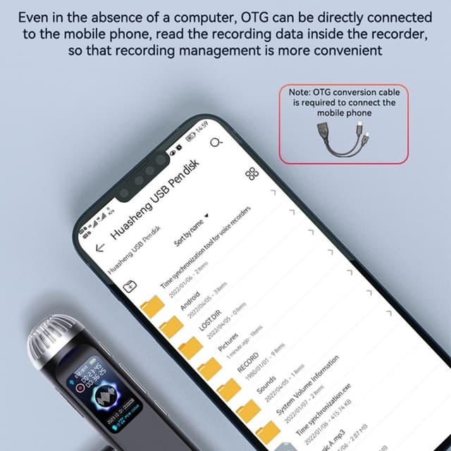 32GB digital lydoptager MP3-afspiller Støjreduktion Optageenhed Diktafon
