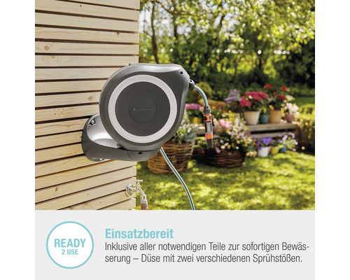 GARDENA RollUp S wandslangenbox inclusief 15 m slang, 180° draaibaar en RollControl-technologie
