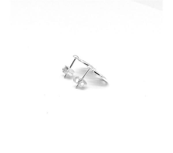 Unique And Co Sterling Silver Stud Earrings with CZ