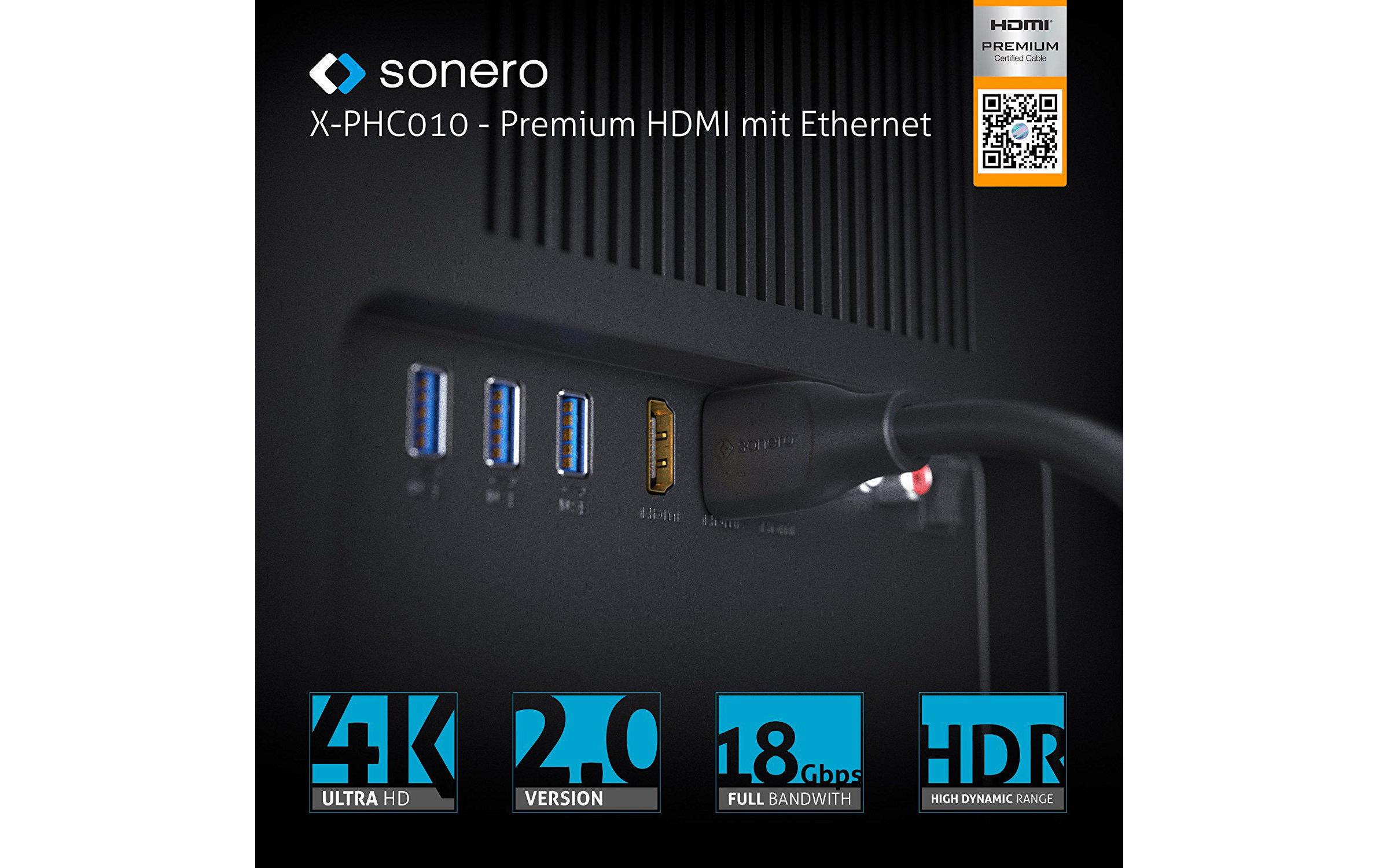 Kabel HDMI - HDMI, 0.5 mHDMI-Kabel mit Ethernet