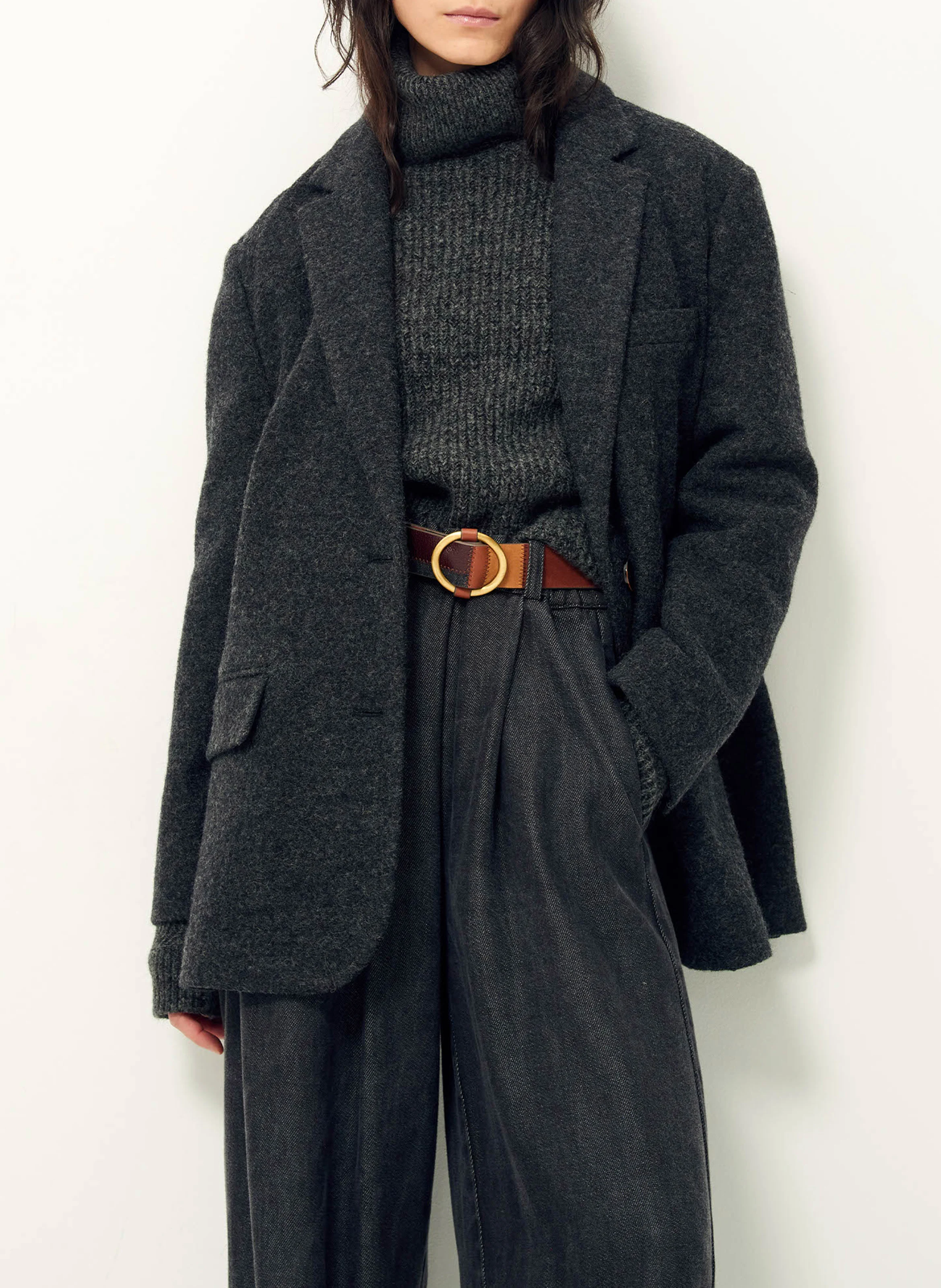 ZACHAWOOL - Veste de costume en laine | Noir