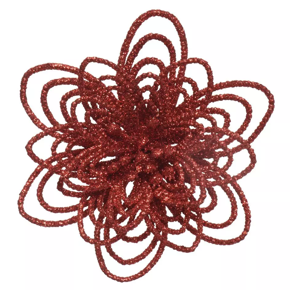 Lot de 3 fleurs sur clip (D11 cm) Floralia Rouge
