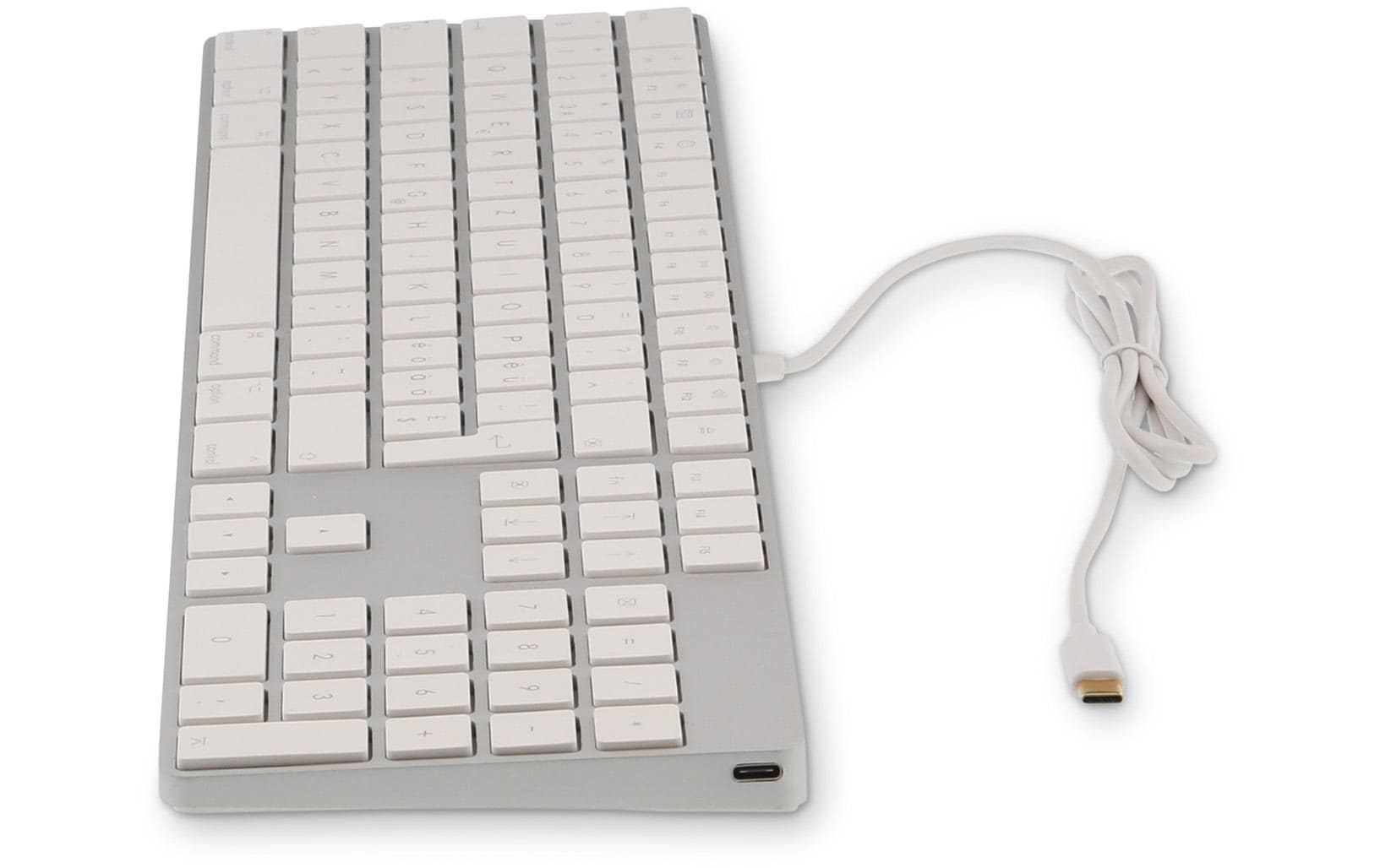 Tastatur KB-1843 Silber, CH-Layout mit ZiffernblockElegante Tastatur mit Aluminiumcover