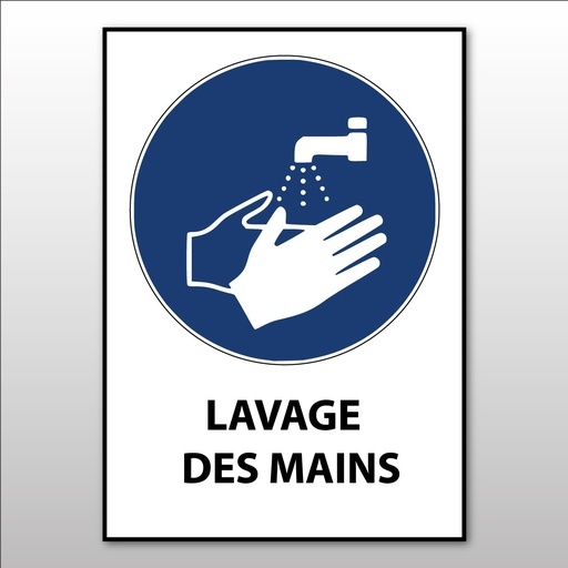 Panneau EPI - Lavage des mains obligatoire - M011 - ISO 7001