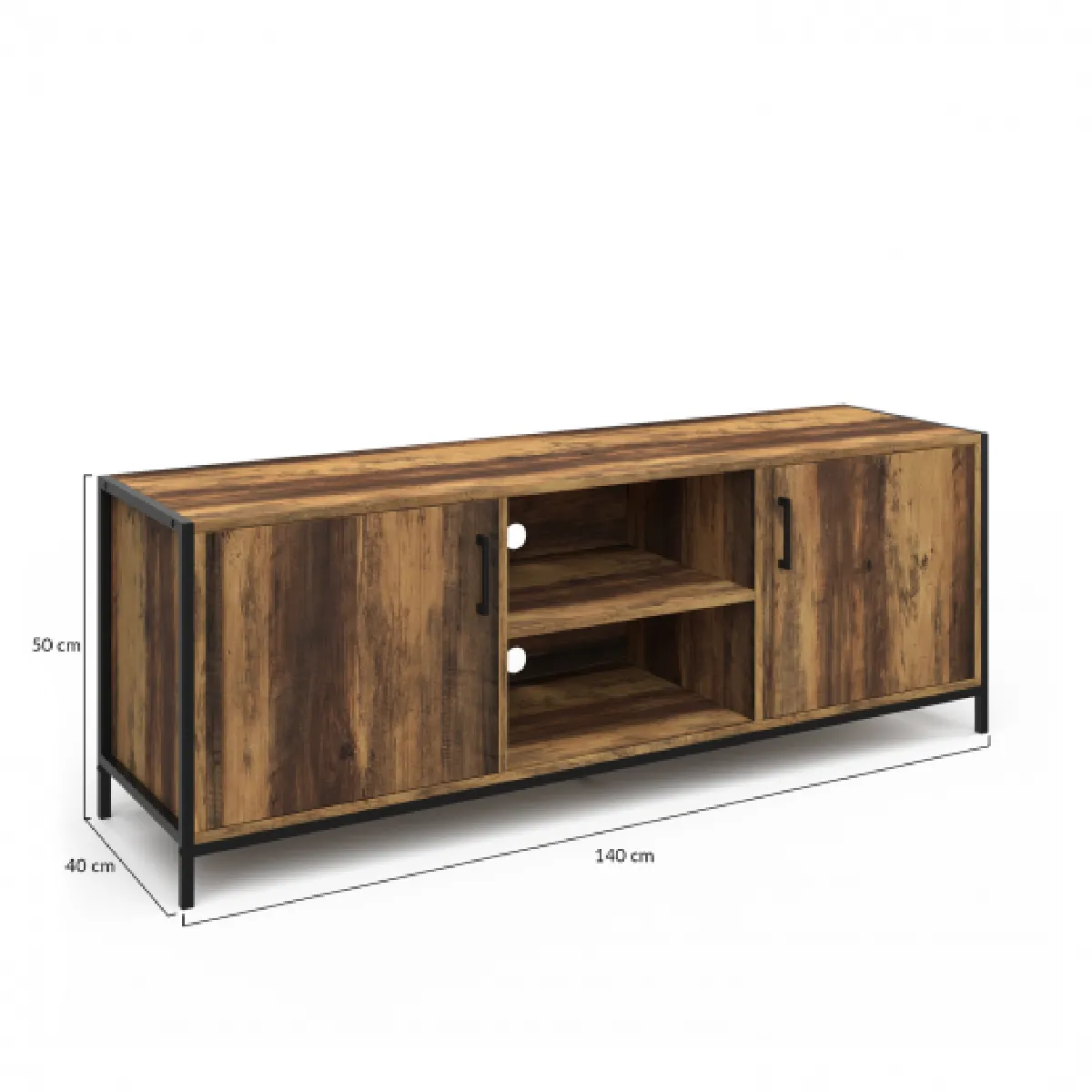 IDMARKET Meuble TV HAWKINS 140 cm