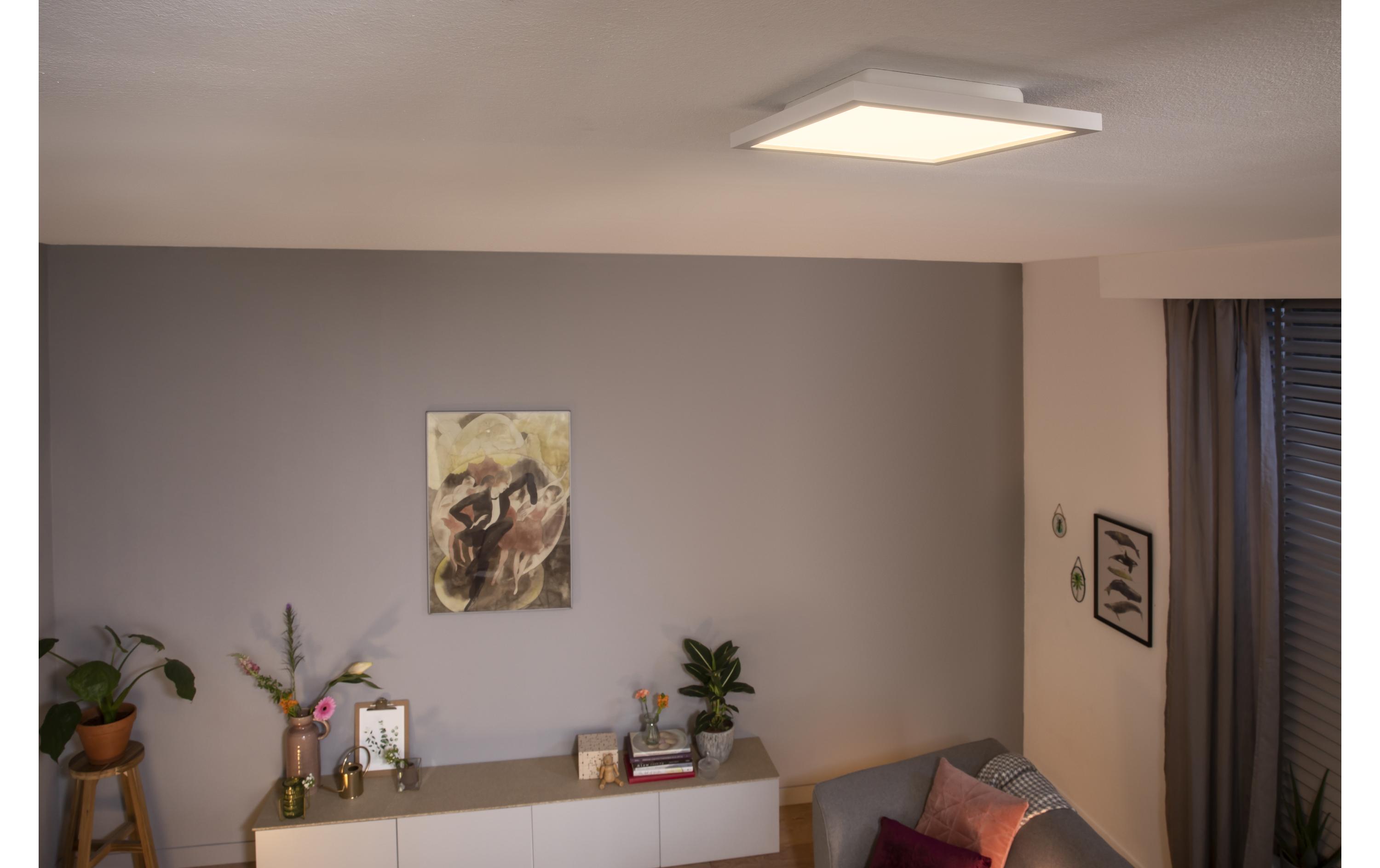 White Ambiance Aurelle Panelleuchte 30 x 30 Weiss + Dimmer<br>Flaches Hue Panel