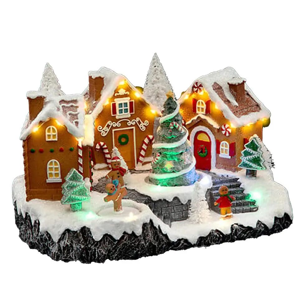Feeric Lights & Christmas Kerstdorp - peperkoek - led - 23 cm