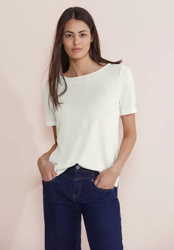 Shirt im Strick Look - off white